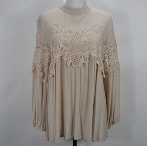 Womens Lace Cream Blouse